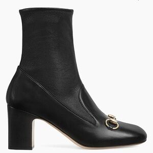 Gucci Horsebit 75MM Leather Booties